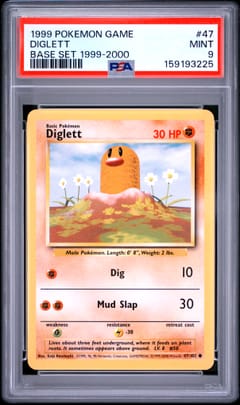 1999 Pokemon Game Diglett Base Set 1999-2000 #47 PSA 9
