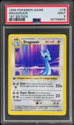 1999 Pokemon Game Dragonair 1st Edition #18 PSA 9