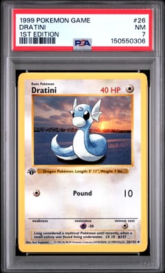 1999 Pokemon Game Dratini 1st Edition #26 PSA 7