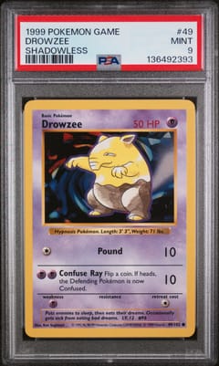 1999 Pokemon Game Drowzee Shadowless #49 PSA 9