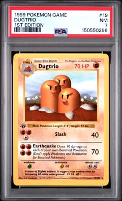1999 Pokemon Game Dugtrio 1st Edition #19 PSA 7