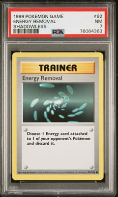 1999 Pokemon Game Energy Removal Shadowless #92 PSA 7