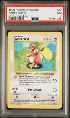 1999 Pokemon Game Farfetch'd Shadowless #27 PSA 7