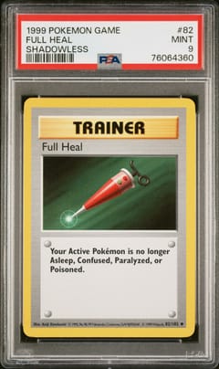 1999 Pokemon Game Full Heal Shadowless #82 PSA 9