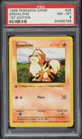 1999 Pokemon Game Growlithe 1st Edition #28 PSA 8