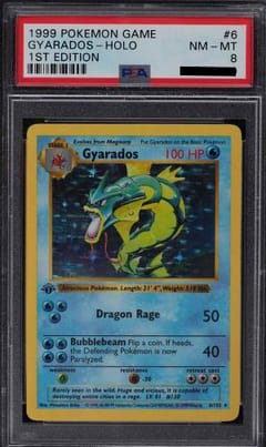 1999 Pokemon Game Gyarados 1st Edition Holo #6 PSA 8