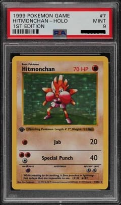 1999 Pokemon Game Hitmonchan 1st Edition Holo #7 PSA 9