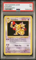1999 Pokemon Game Kadabra Shadowless #32 PSA 7