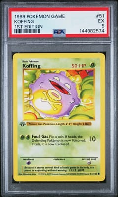 1999 Pokemon Game Koffing 1st Edition #51 PSA 5