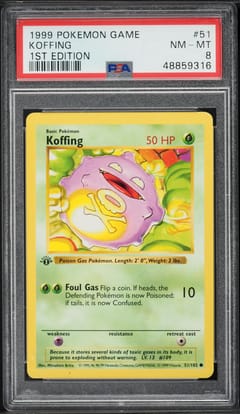 1999 Pokemon Game Koffing 1st Edition #51 PSA 8