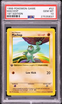 1999 Pokemon Game Machop 1st Edition #52 PSA 10