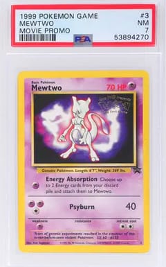 1999 Pokemon Game Movie Mewtwo Movie Promo #3 PSA 7
