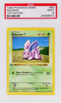 1999 Pokemon Game Nidoran 1st Edition #55 PSA 9