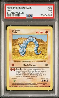 1999 Pokemon Game Onix Shadowless #56 PSA 7