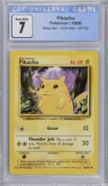 1999 Pokemon Game Pikachu Yellow Cheeks #58 CGC 7