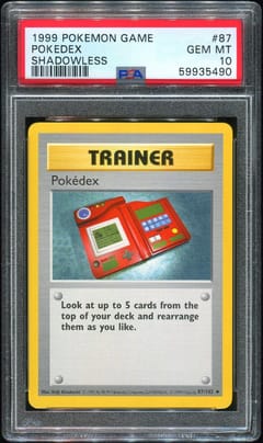1999 Pokemon Game Pokedex Shadowless #87 PSA 10