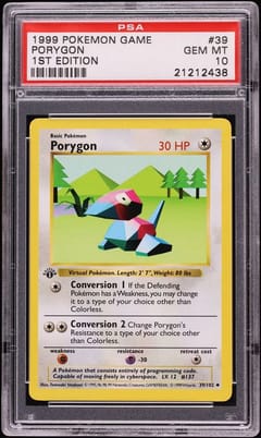 1999 Pokemon Game Porygon 1st Edition #39 PSA 10