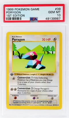 1999 Pokemon Game Porygon 1st Edition #39 PSA 10