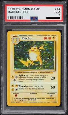 1999 Pokemon Game Raichu Holo #14 PSA 7