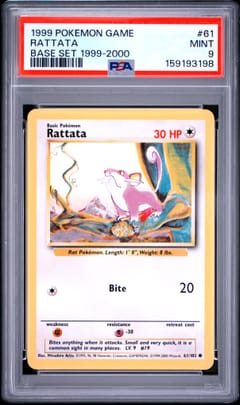 1999 Pokemon Game Rattata Base Set 1999-2000 #61 PSA 9