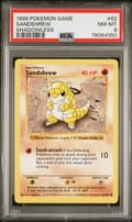 1999 Pokemon Game Sandshrew Shadowless #62 PSA 8