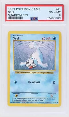 1999 Pokemon Game Seel Shadowless #41 PSA 8