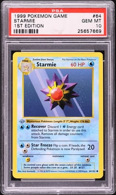 1999 Pokemon Game Starmie 1st Edition #64 PSA 10