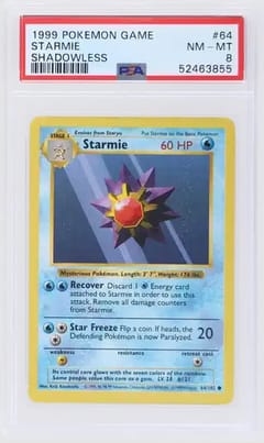 1999 Pokemon Game Starmie Shadowless #64 PSA 8