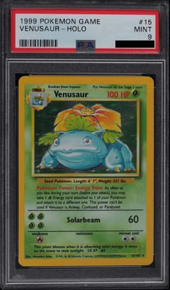 1999 Pokemon Game Venusaur Holo #15 PSA 9