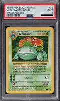1999 Pokemon Game Venusaur Shadowless Holo #15 PSA 9