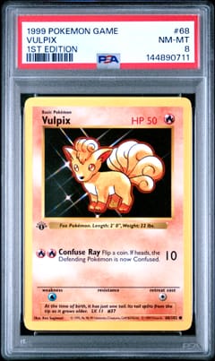 1999 Pokemon Game Vulpix 1st Edition #68 PSA 8
