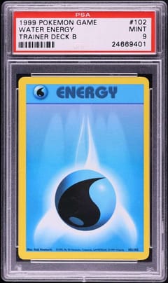 1999 Pokemon Game Water Energy Trainer Deck B #102 PSA 9