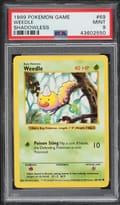 1999 Pokemon Game Weedle Shadowless #69 PSA 9