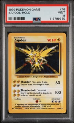 1999 Pokemon Game Zapdos-Holo #16 PSA 9