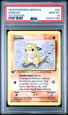 1999 Pokemon German Sandan 1st Edition #62 PSA 10
