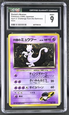 1999 Pokemon Gym 2: Challenge from the Darkness Japanese Rocket's Mewtwo Holo CGC 9