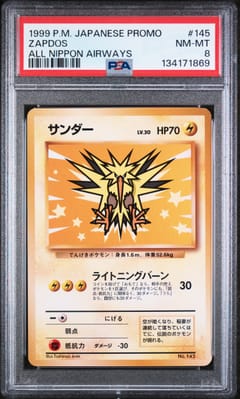 1999 Pokemon Japanese Promo Ana Airways Zapdos All Nippon Airways #145 PSA 8
