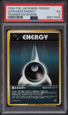 1999 Pokemon Japanese Promo Pro Trainer Mag Darkness Energy Trainer Magazine PSA 5