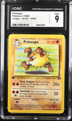 1999 Pokemon Jungle - 1st Ed. Primeape #43/64 CGC 9