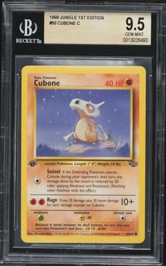 1999 Pokemon Jungle 1st Edition Cubone C #50 BGS 9.5