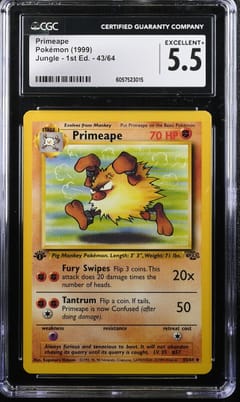 1999 Pokemon Jungle - 1st Edition Primeape #43/64 CGC 5.5