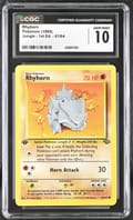 1999 Pokemon Jungle - 1st Edition Rhyhorn #61/64 CGC 10
