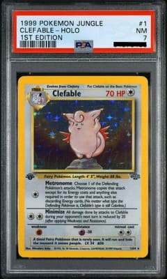 1999 Pokemon Jungle Clefable 1st Edition Holo #1 PSA 7