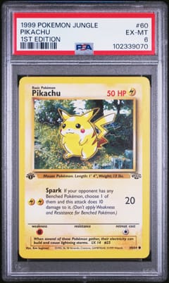 1999 Pokemon Jungle Pikachu 1st Edition #60 PSA 6