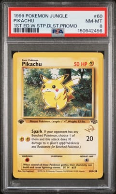 1999 Pokemon Jungle Pikachu 1st Ed.w Stp.dlst.promo #60 PSA 8