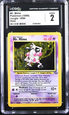 1999 Pokemon Jungle - Unlimited Mr. Mime Holo #6/64 CGC 2