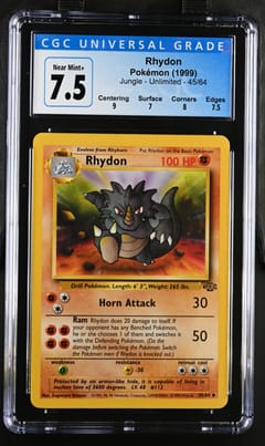 1999 Pokemon Jungle - Unlimited Rhydon #45/64 CGC 7.5