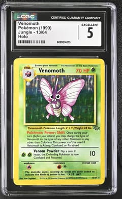 1999 Pokemon Jungle Venomoth Holo #13/64 CGC 5