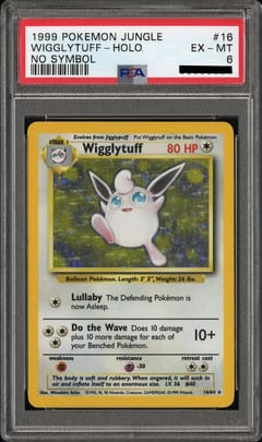 1999 Pokemon Jungle Wigglytuff No Symbol Holo #16 PSA 6