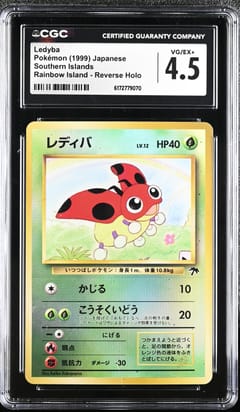 1999 Pokemon Southern Islands Japanese Ledyba Rainbow Island Reverse Holo CGC 4.5